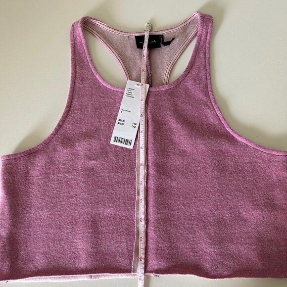NWT Urban Outfitters Large Purple Raw Hem Fleece Crop Tank Top - Picture 11 of 15